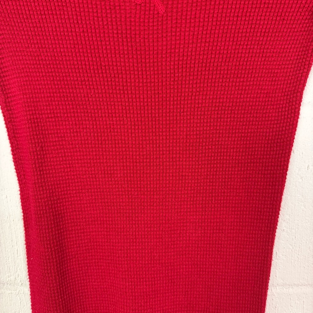 American Eagle Waffle Thermal Top Red Y2K 2010 Bella Swan Elena Gilbert M‎ - Picture 4 of 15